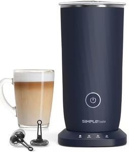 SIMPLETASTE Milchaufschäumer Elektrisch 4-in-1, Heißer & kalter Milchschaum, Milch erwärmen & Kakao, Antihaftbeschichtung, Automatische Abschaltung, Leise & BPA-frei, für Cappuccino & Latte Dunkelblau