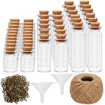 Belle Vous Mini Glass Bottles with Cork Lids (44 Pack) - 5ml, 10ml & 20ml Small Glass Jars with Lids & Eye Screws - Potion Bottles/Spell Jars for DIY Arts & Crafts - Decorative Small Glass Bottles