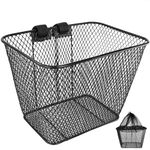 Mkuero Front Bike Basket, Lightweight Steel Bicycle Basket for adult, Waterproof Metal Wire woven Bicycle Basket, Suitable for Most Bicycles