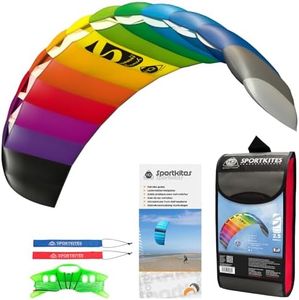 HQ Symphony Beach III 2.5 Stunt Kite, Rainbow, Dual Line Foil Sport Kite