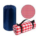 Babypat Extra Large Picnic Outdoor Blanket, 3 Layers 79''x79'' Waterproof Portable Beach Blanket for 6-8 People Spring Summer, Foldable Beach Mat and Camping,Hiking, Park and Travel (red)