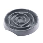 Messy Mutts Interactive Slow Feeder | Puzzle Slow Feeder Dog or Cat Bowl | Enrichment Food Dish to Slow Eating, Prevent Bloating | 8” x 1.3” | 1.75 Cup | Cool Grey