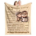 MOTNSA 25th Anniversary Blanket Gifts Wedding for 25th, 25 Years of Marriage Gift for Wife, Parents, Friends - Warm 25th Wedding Idea Valentine's Day Gift Idea (50"x60")