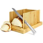 Bamboo Bread Slicer | Loaf Cutting Board & Knife Slicing Guide | Adjustable, Foldable, Compact | for Homemade or Bought Bread Cakes & Loaves | M&W