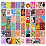 CodersParadise Pack of 54 Indie Y2K Hippie Wall Collage Kit Posters - 4 x 6 Inches Posters for Wall Decoration - Wall Art For Bedroom, Office, Living room, Dorm room - Glue Dots Included