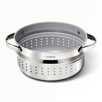 Caraway Steamer - Stainless Steel Steamer with Handles - Non Stick, Non Toxic Coating - Steam Veggies, Seafood, and More - Compatible With Our Dutch Oven or Sauce Pan - Large