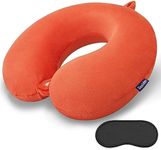 Orange Travel Pillow Neck Pillows for Travel Comfortable Memory Foam Pillows Neck and Head Support U Shape Portable Travel Neck Pillow Suitable for Airplane, Trains, Car Travelings