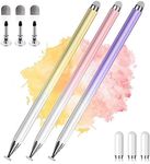 Stylus Pens for Touch Screens, 2 in 1 High Precision Universal Stylus Pen for iPad Compatible with Apple, iPhone, iPad, Android, Samsung Tablets, Phones, 3 Pack-Pink, Purple, Yellow