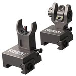 Feyachi S27 Fiber Optic Iron Sights Flip Up Front and Rear Sites with Red and Green Dot Picatinny Backup Sight Set