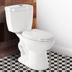 Alphabath 17" Elongated Toilet with Soft Close Seat, Dual Flush 0.8/1.28 GPF Standard Two-piece Toilet for Bathroom, ADA Comfortable Chair Height, 1000 Gram Map Flushing Score, 12" Rough-In