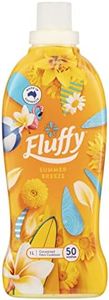 Fluffy Concentrate Liquid Fabric Softener Conditioner, 1L, 50 Washes, Summer Breeze, Long Lasting Freshness, 1224383