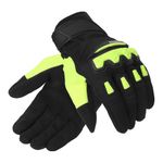 Royal Enfield Urban Hustler V2 Riding Gloves 100% Polyester Air Mesh for Ventilation | TPR Knuckle Protectors | Microsuede Grip Patch | Poly Stretch Fabric for Better Flexibility NEON Green 2XL 24CM