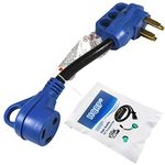 HQRP 50 Amp to 30 Amp RV Adapter Cord, 14-50P Male to TT-30R Female Electrical Power Plug Converter Dogbone with Grip Handle Heavy Duty 12" for RV Trailer Camper