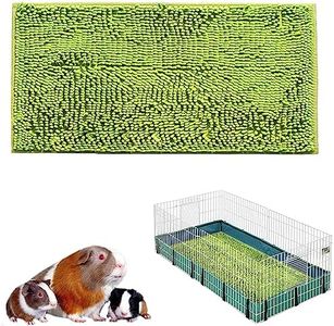 Oncpcare 47x24 Guinea Pig Cage Liner Fleece Bunny Liner Bed House Pad Winter Warm Squirrel Hedgehog Rabbit Chinchilla Bed Mat Hamster Rat Cage Accessories, (Green)