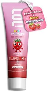 LOL Fluoride Free Nano Hydroxyapatite Toothpaste Kids | Kids Toothpaste No Fluoride with Probiotics | Remineralizing | Vegetable-Based Foaming Agent. for Children & Parents (3.5oz, Strawberry Smile)