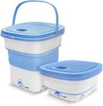 ROMINO 2Kg Portable Mini Top Loading Washing Machine, Foldable Bucket Washer with Modes, Single Person Use Mobile Washing & Spin Dry for Baby Clothes, Hostel, Travel, Lightweight (Multi)