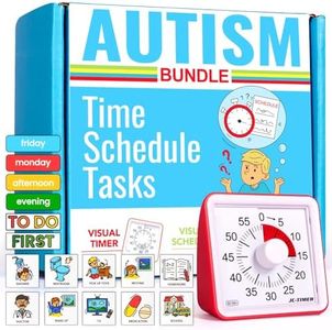 Autism & Prosperity Kids Time Schedule Tasks Autistic Children Learning Materials Bundle, ASD Child Boy Girl Teen - Visual Timer, Home Visual Schedule Activity Magnet Picture Pecs Card - Sensory Toys