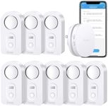 Govee Water Detectors 8 Pack Sensor with 100dB Adjustable Audio Alarm Bundle with Govee WiFi Smart Gateway with Alert Email & APP Push for Home Bedrooms