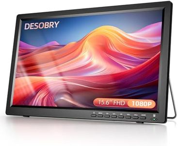 Desobry Portable TV 15.6 inch 1080P Rechargeable Battery TV with DVB-T2 Tuner, Small tv support USB HDMI AV input, 12v tv for campervan with Antenna AC Adapter and Remote Control