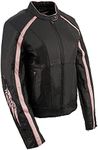 Milwaukee Leather ML1952 Women's Black and Pink Embroidered and Stud Design Scooter Jacket - 5X-Large