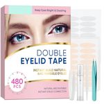 Eyelid Lift Strips, 480 Pcs Eyelid Tape, Double Eyelid Tape for Hooded Eyes Invisible Instant Lifting Heavy Hooded/Droopy/Uneven Eye Lids