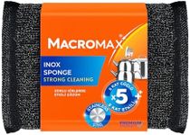 Macromax INOX Sponge - 5X Stronger Non-Scratch Heavy Duty Scrubber - Powerful Cleaning Steel Strength Dish Sponge - 96 Pack