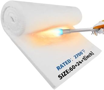 Nelyrho 60”×24”×1” Ceramic Fiber Insulation Blanket, Fireproof & Heat Resistant Up to 2700°F, Ideal for Wood Stove Baffle, Fireplaces, Kilns, Forges, Pizza Ovens, Fireproof Insulation for Dishwasher