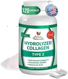 Collagen Type 2 Hydrolyzed Supplement with Chondroitin and Hyaluronic, for Healthy Hair, Skin, Nails, and Joints, No Fillers, Additives, and No Artificial Colors - 120 Vegetarian Capsules