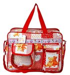 BeyBee® Baby Diaper Nappy Changing Baby Diaper Bag|Spacious Waterproof Backpack with Multiple Pockets to Easily Organise Baby Essentials|Mummy Bag/Handbag Mama's Bag Travel Bag (Diaper Bag(Red)