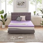 SINWEEK Gel Memory Foam Mattress Topper Twin XL, 1.5 In Twin Extra Long Mattress Pads for College Dorm Single Bed, Ventilated Soft Mattress Pad, Bed Topper, CertiPUR-US Certified, Twin XL Size, Purple