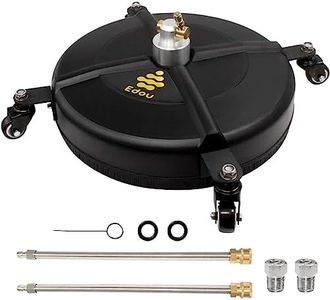 EDOU Direct Pressure Washer Surface Cleaner 15" with Wheels | Composite | Heavy Duty | 4,000 PSI Max Working Pressure | Includes: 2 Pressure Washer Extension Wand Attachment
