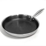 Lexi Home Tri-ply 10" Stainless Steel Scratch Resistant Nonstick Frying Pan