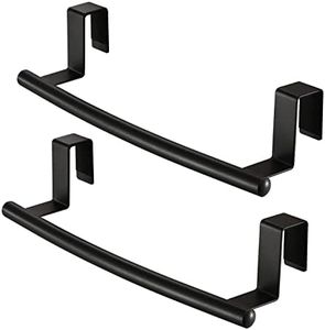 KES Over The Door Towel Rack, Over Cabinet Towel Bar Kitchen Bathroom Towel Holder Storage Dish Towel Holder, Over Cabinet Cupboard Door Towel Bar, Matte Black 2 Pack, KTH500S26-BK-P2