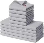 Homaxy 100% Cotton Kitchen Towels and Dishcloths Set, 12 x 12 Inches and 13 x 28 Inches, Set of 10 Bulk Kitchen Towels Set, Ultra Soft Absorbent Dish Towels for Washing Dishes, Light Gray