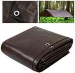 40x60, Heavy Duty 10 Mil Tarp Cover, Lightweight, Waterproof, UV Resistant, Rip and Tear Proof, Poly Tarpaulin with Reinforced Edges for Roof, Camping, Patio, Pool Cover, Boat, Brown