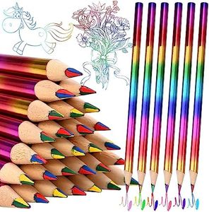 GOLDGE 40pcs Rainbow Pencils, 4 Color in 1 Rainbow Colored Pencils