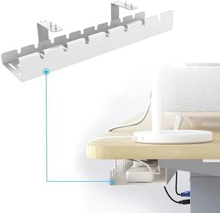 Under Desk Cable Management Tray, [20 inch,Alloy Steel,White] Perfect for Standing Desk Cord Wire Organizer Wire Management (White)