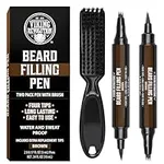 Viking Revolution Beard Pen (2 Pack) - Brown Beard Pencil Filler for Men Lapiz para Barba de Hombre - Beard Filler for Men Waterproof Beard Filling Pen Kit - Long Lasting Beard Filler Pen with Brush
