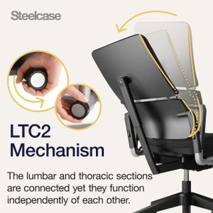 Steelcase Please Ergonomic Office Chair – Adjustable Lumbar, Black
