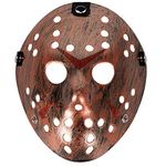 Jason Full Face Mask Scary Halloween Mask Creepy Horror PVC Mask Cospaly Costume Party Props for Adults Teens (Coppery)