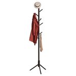 SG Traders Wooden Coat Stand, 3 Adjustable Height Coat Tree with 8 Hooks, Coat Stand for Hallway Entryway, Coat Rack Stand for Clothes Hall Tree Dress Jackets Hanging Rail Rack Stand (Dark Coffee)