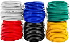 GS Power 18 AWG (American Wire Gauge) OFC Pure Copper Automotive Primary Wire 6 Roll Color Combo (50 Feet Roll, 300 FT Total) for 12V Car Audio Video Trailer Harness Wiring (Also in 14 & 16 GA Combo)