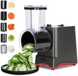 2024 Upgraded Electric Cheese Grater, 250W Electric Cheese Shredder for Carrot,Vegetable,Potato.Electric Salad Shooter with 5 Blades, Enlarged Inlet and Dispenser, Great for Kitchen.