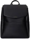 MIA + SOPHIA Leather Diaper Bag Backpack with Changing Pad, Stroller Straps, Bottle Holder (Black Olivia)