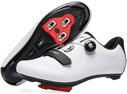 Mujer Zapatillas de Ciclismo para Hombre Zapatillas de Bicicleta de Carretera compatibles con Look SPD SPD-SL Delta Cleats Zapatillas de Bicicleta para Interiores Exteriores Blanca EU 36