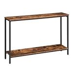 HOOBRO Console Table, 120 cm Narrow Sofa Table with Shelf, Industrial Entryway Table for Living Room, Hallway, Foyer, Corridor, Office, Wood Look Accent Entrance Table, Rustic Brown BF20XG01G1