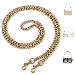 OAikor Metal Flat Chunky Chain Strap Replacement for Purse Shoulder Bag Handbag Straps Accessory 43" 110 cm with Metal Buckles(Copper Golden)