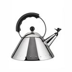 Alessi 9093 B Kettle Stainless Steel with Handle and Bird-Shaped Whistle Polyamide Black