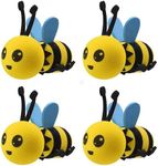 Lezevn 4 Pieces Honey Bee Aerial Ball Car Antenna Topper Yellow Bee Ornaments Funny Bumble Bee Car Stickers for Car Antenna Decoration