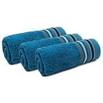 Mush Designer Bamboo Face Towel |Ultra Soft, Absorbent & Quick Dry Towel For Bath, Beach, Pool, Travel, Spa And Yoga (Emerald Blue, Face Towel, Set Of 3), 250 TC